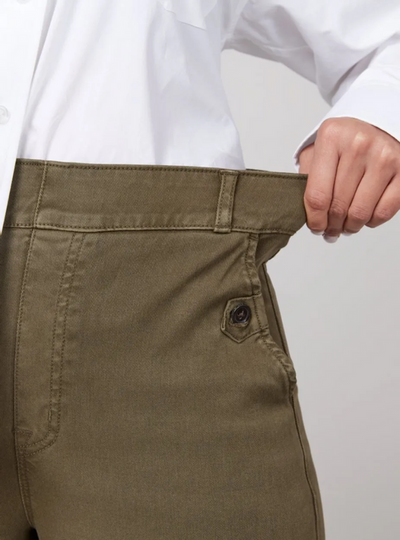 Pantaloni larghi in twill a vita alta