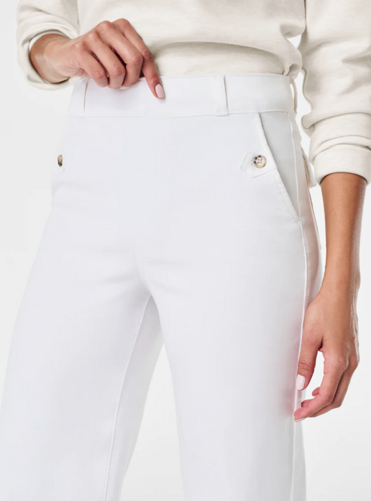 Pantaloni larghi in twill a vita alta