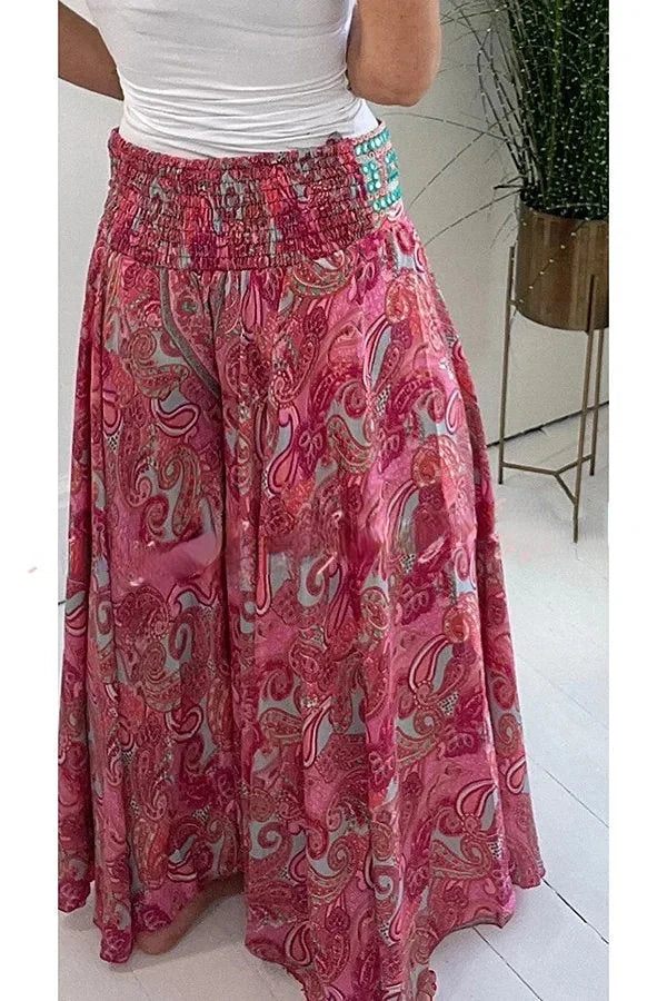 Pantaloni larghi stampati bohémien da donna